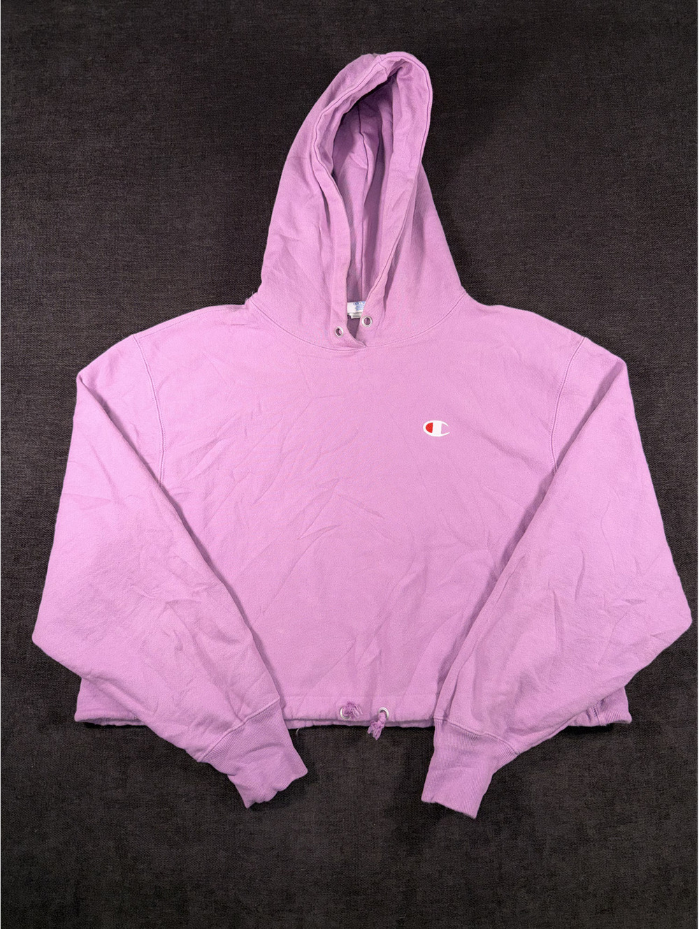 Champion Reverse Weave Lavender Cropped Hoodie Sweatshirt XL